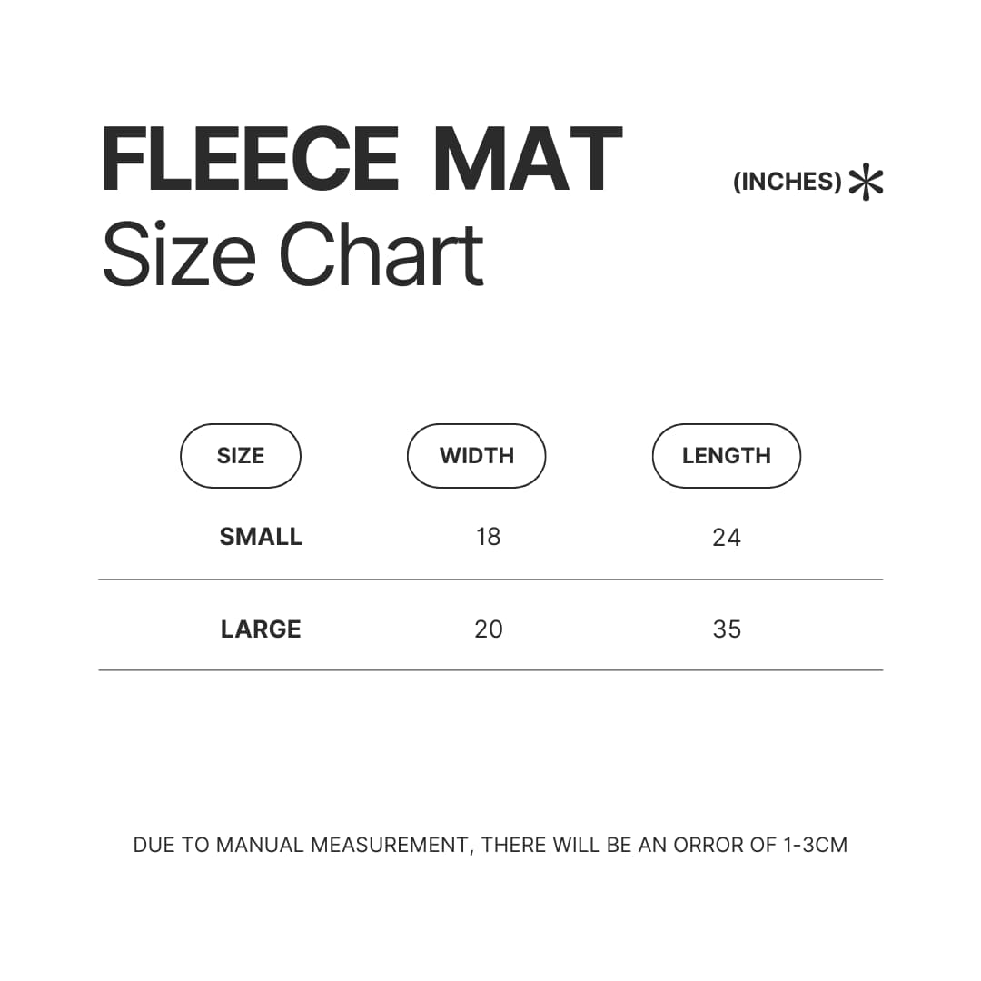 Fleece Mat Size Chart - Neck Deep Shop
