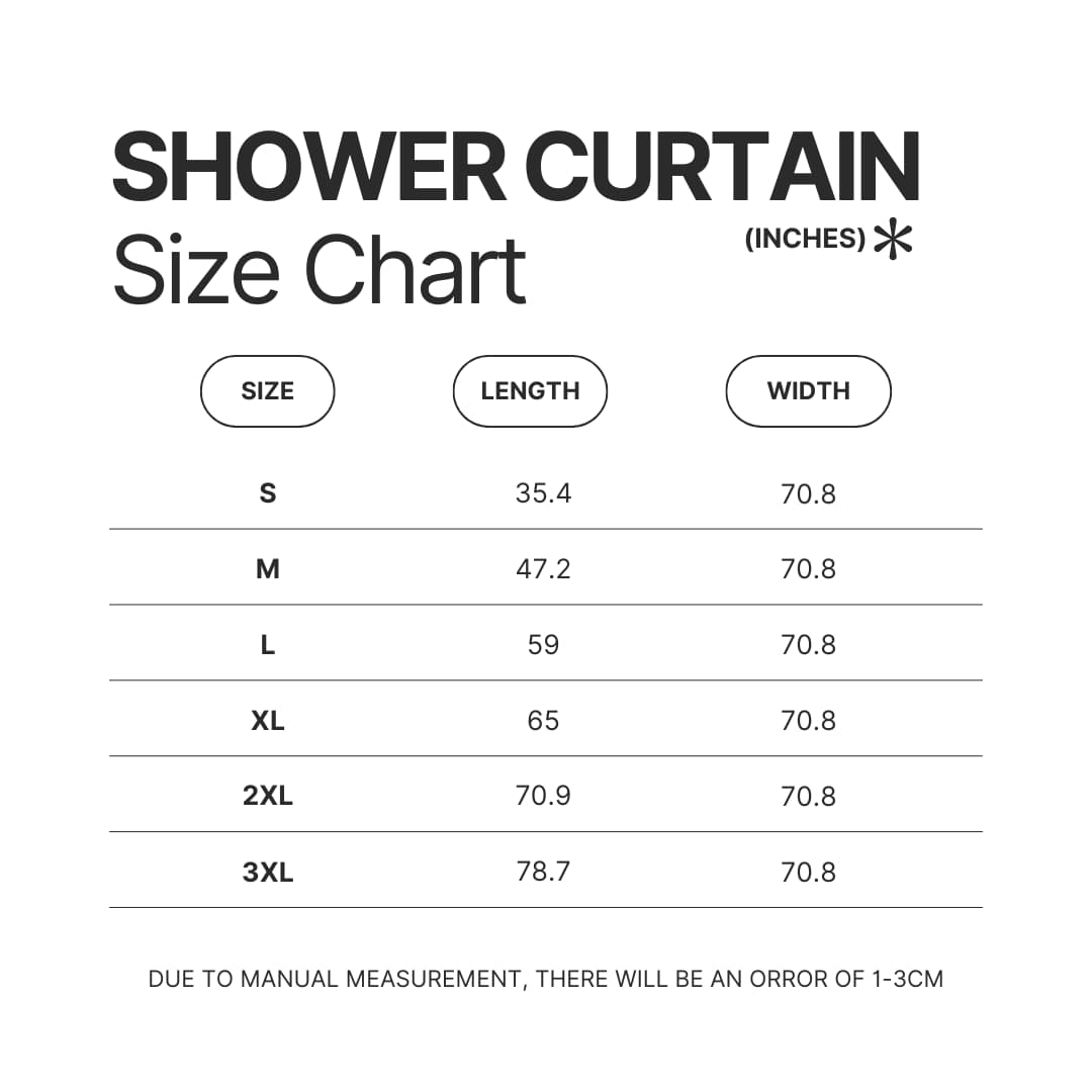 Shower Curtain Size Chart - Neck Deep Shop